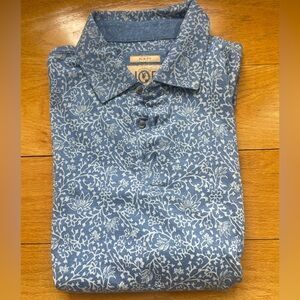 Joseph Abboud Blue Floral Polo Shirt
